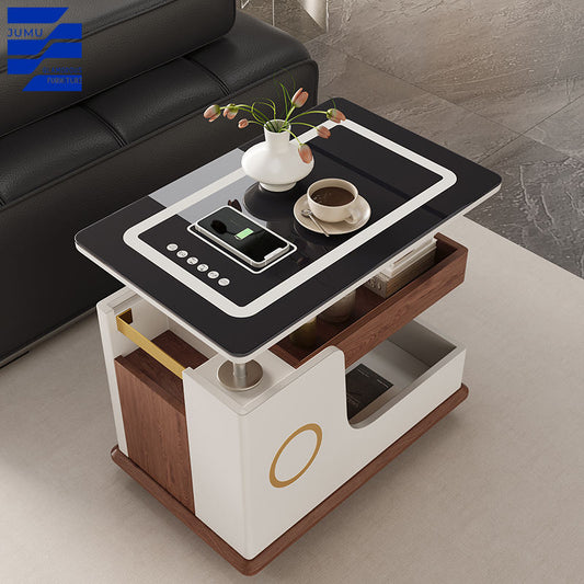 Chic Wooden Side Table with Built-in Bluetooth Speaker – A Perfect Blend of Style and Sound for Your Home