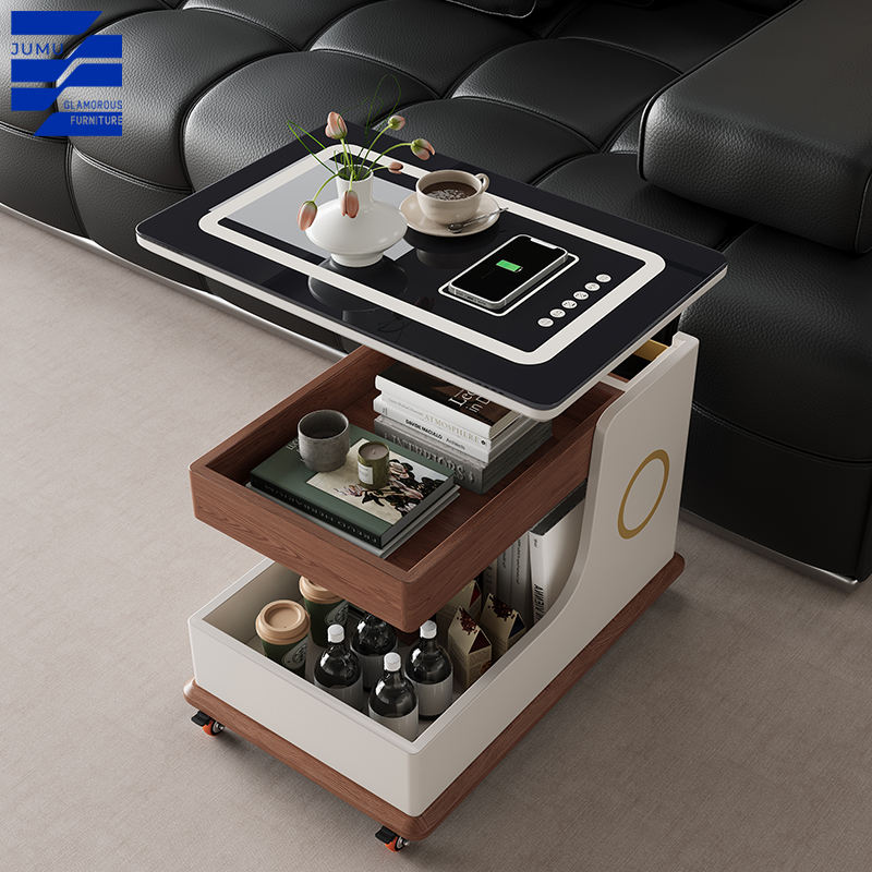 Chic Wooden Side Table with Built-in Bluetooth Speaker – A Perfect Blend of Style and Sound for Your Home