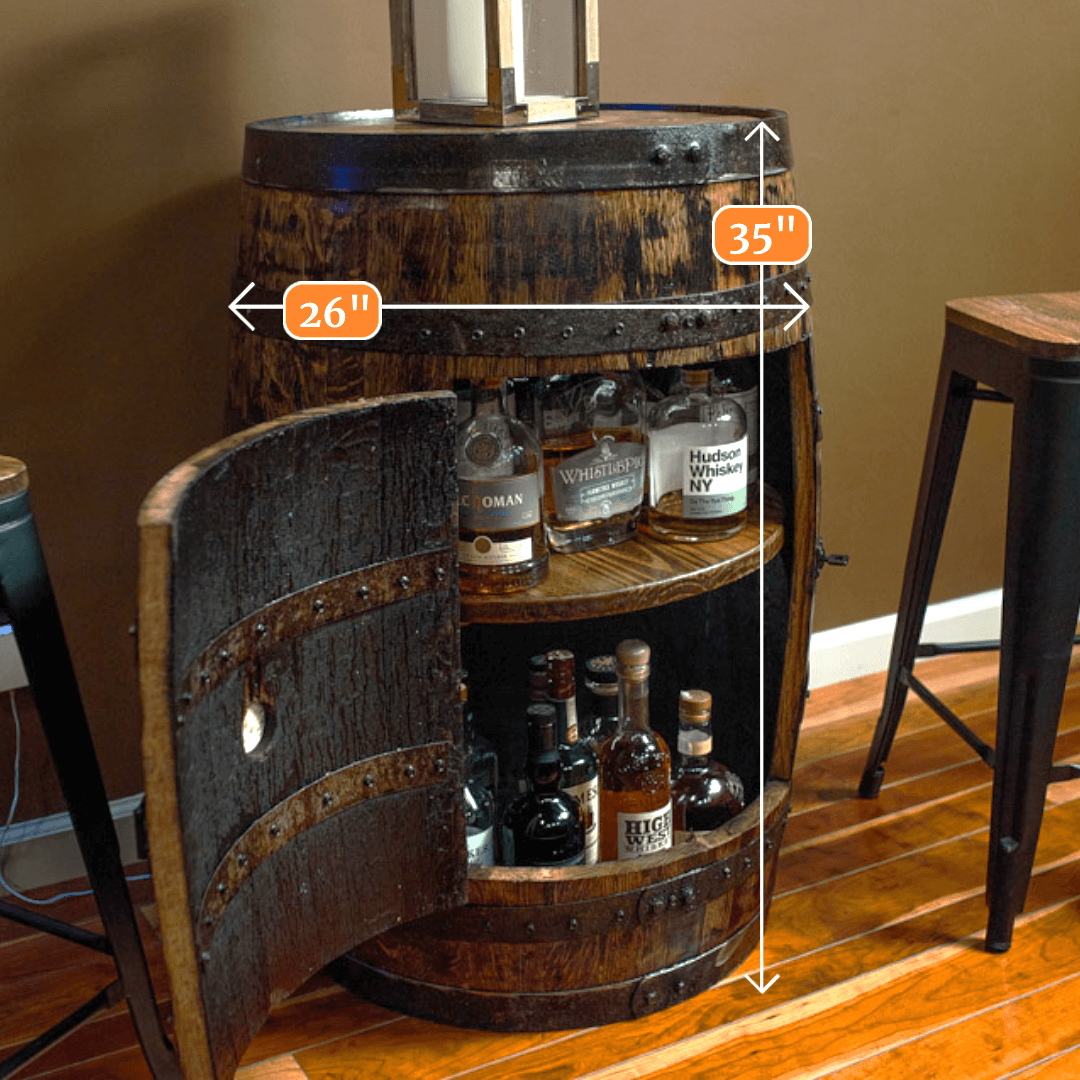 Premium Recrafted Whiskey Barrel Cabinet 🍷