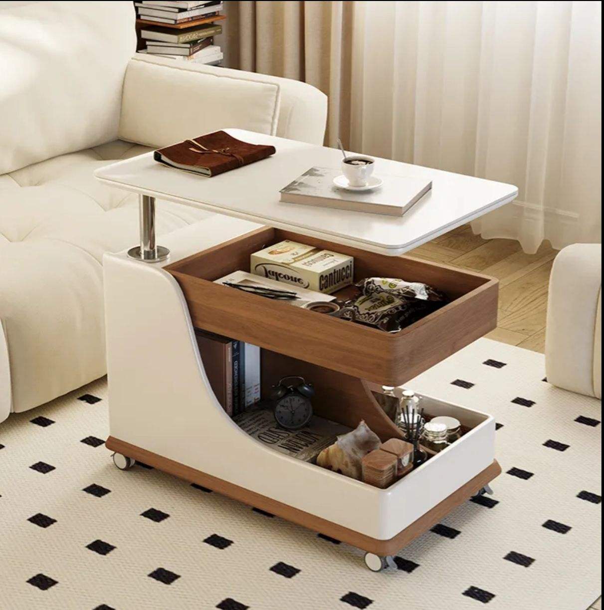 Chic Wooden Side Table with Built-in Bluetooth Speaker – A Perfect Blend of Style and Sound for Your Home