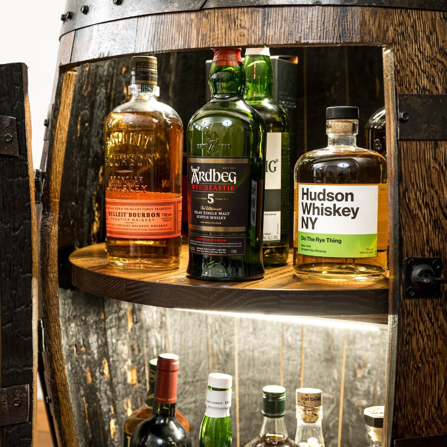 Premium Recrafted Whiskey Barrel Cabinet 🍷