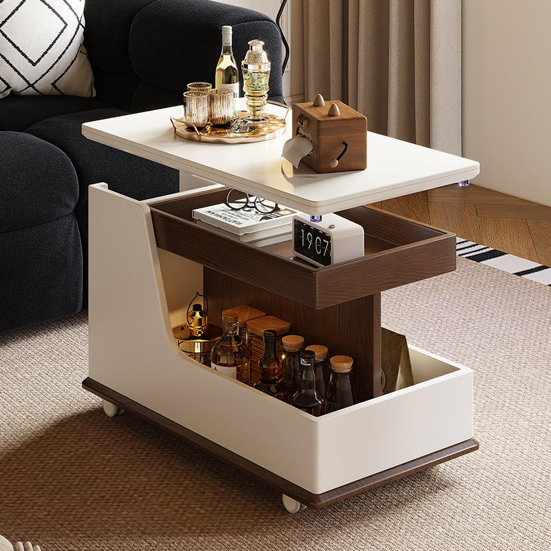 Chic Wooden Side Table with Built-in Bluetooth Speaker – A Perfect Blend of Style and Sound for Your Home