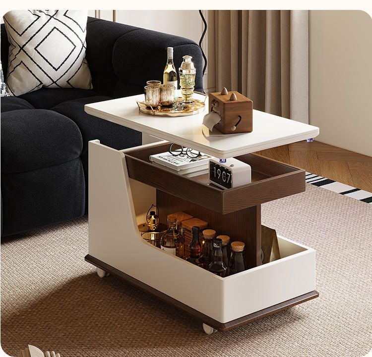 Chic Wooden Side Table with Built-in Bluetooth Speaker – A Perfect Blend of Style and Sound for Your Home